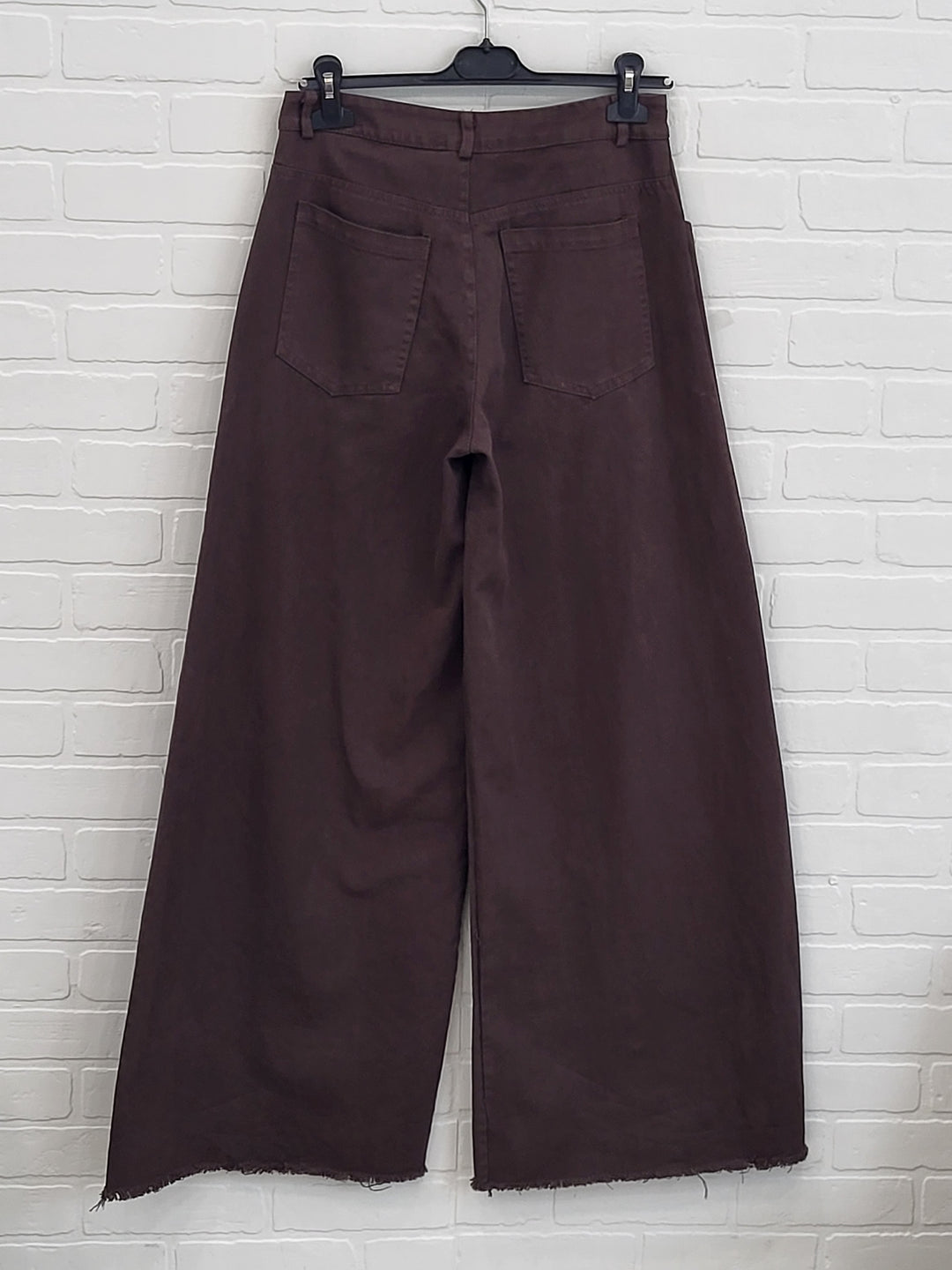 Chocolate Brown Wide-Leg Denim Pants
