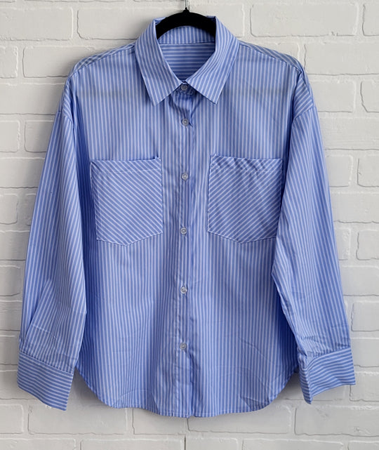 Portofino Blue Stripe Cotton Shirt