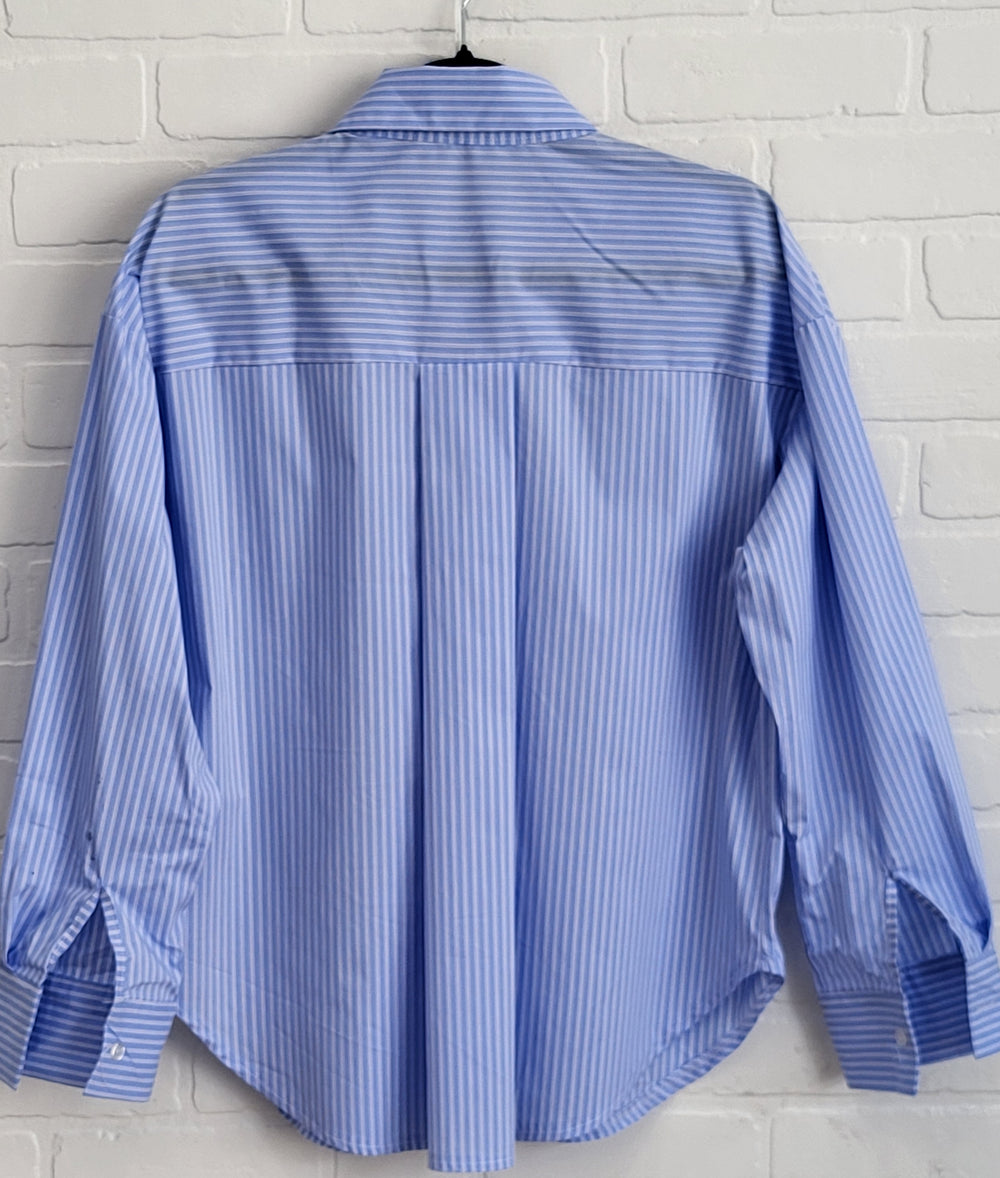 Portofino Blue Stripe Cotton Shirt