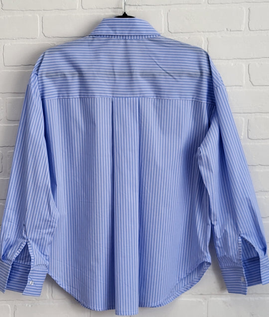 Portofino Blue Stripe Cotton Shirt