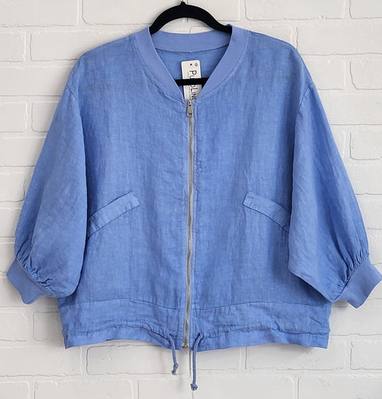 Florence Linen Zip Up Jacket