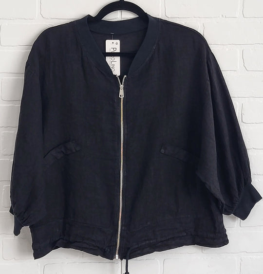 Florence Linen Zip Up Jacket