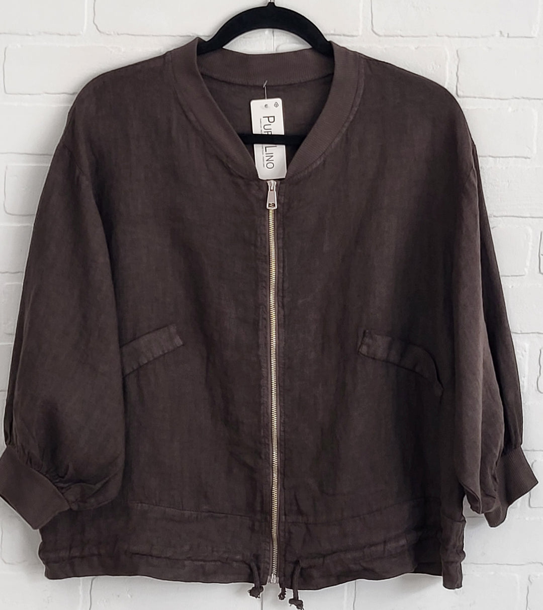 Florence Linen Zip Up Jacket