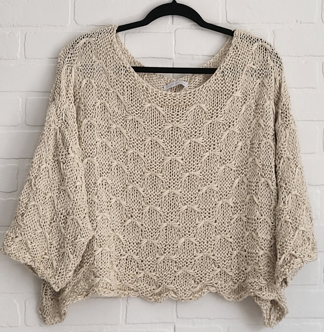 Toscana Textured Cotton Knit Top