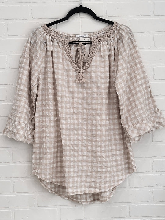 Amalfi Cotton Check Blouse