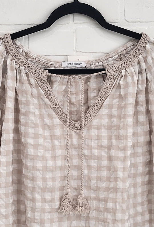 Amalfi Cotton Check Blouse