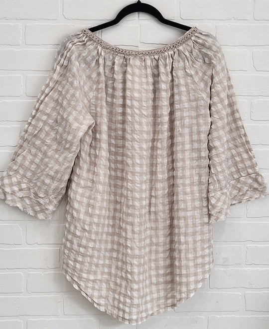 Amalfi Cotton Check Blouse