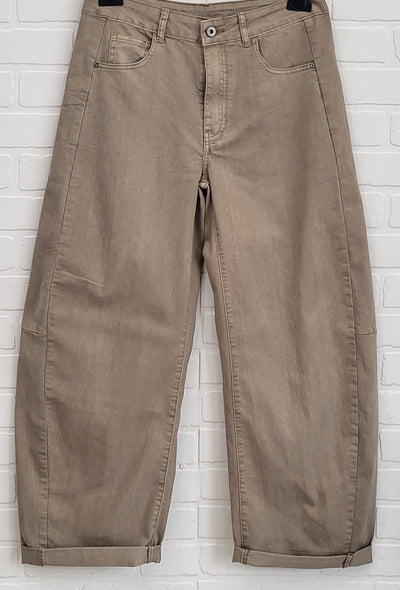 3D Denim Barrel Pants