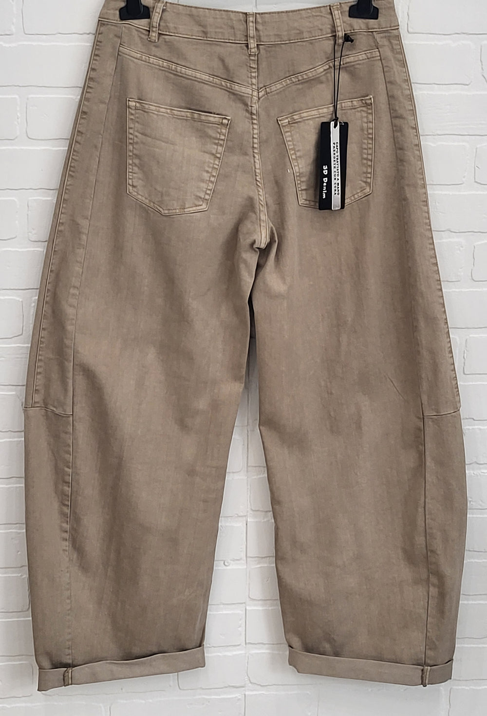 3D Denim Barrel Pants