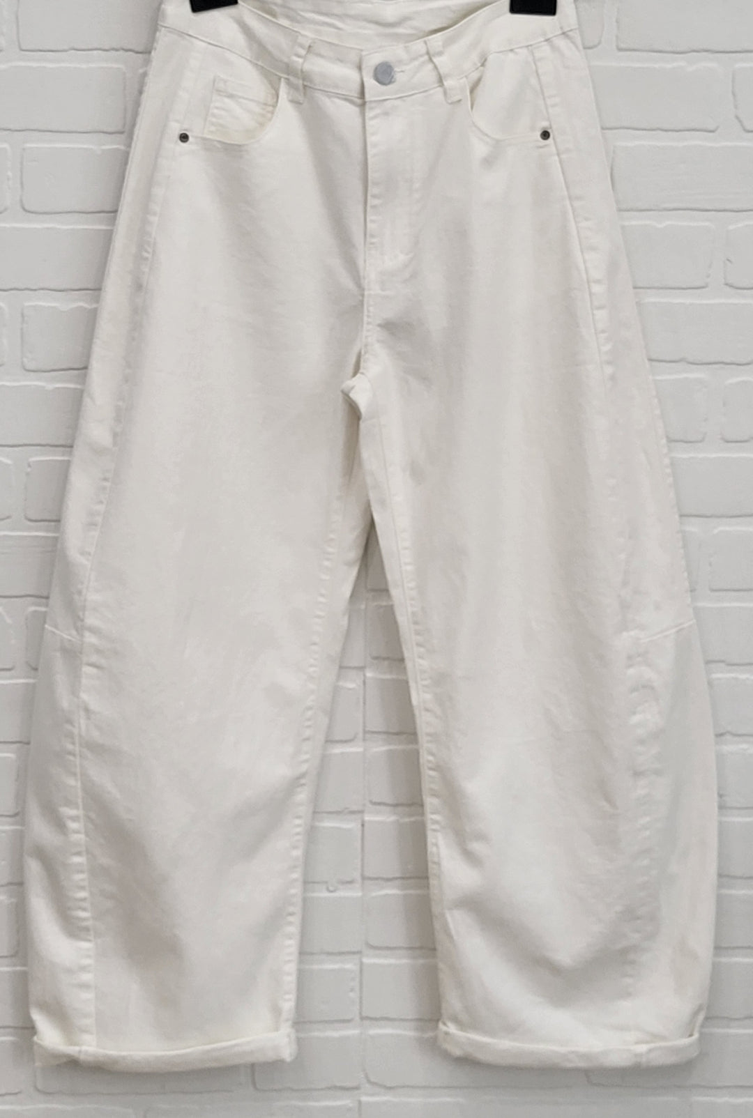 3D Denim Barrel Pants