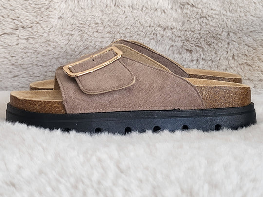 Cork Sole Sandals with Adjustable Buckle Strap