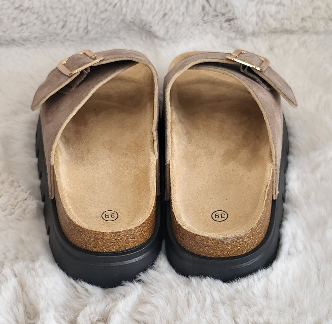 Cork Sole Sandals with Adjustable Buckle Strap