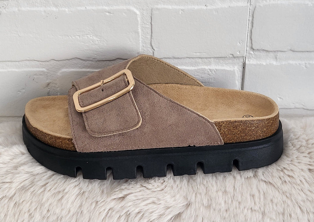 Cork Sole Sandals with Adjustable Buckle Strap