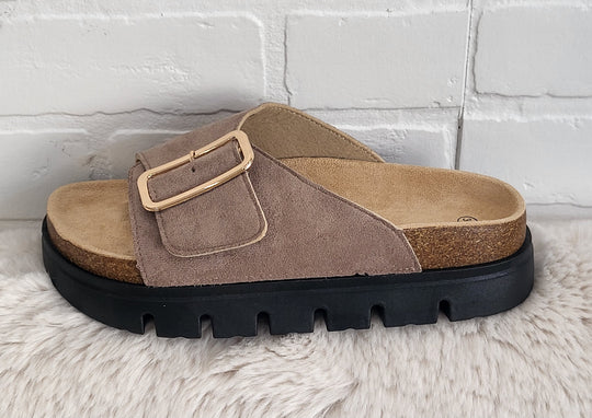 Cork Sole Sandals with Adjustable Buckle Strap