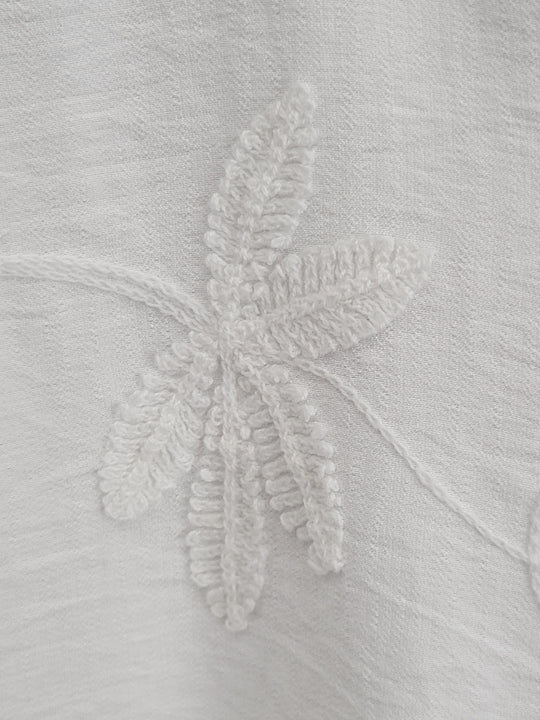 Capri Embroidered Cotton Hoodie Top