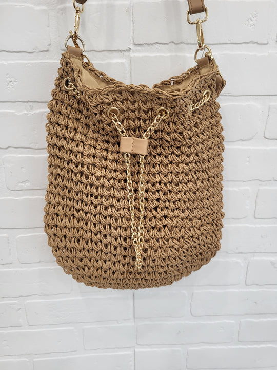 Straw Bucket Style Bag