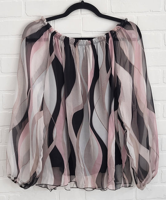 Amara Silk Blend Swirl Blouse