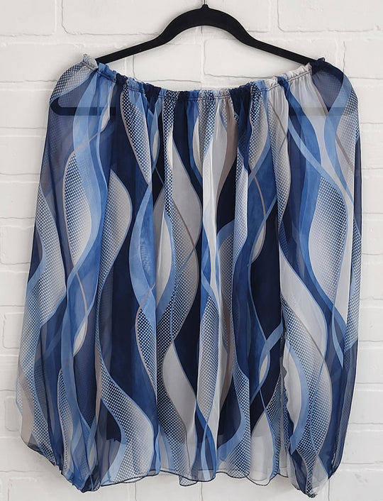 Amara Silk Blend Swirl Blouse