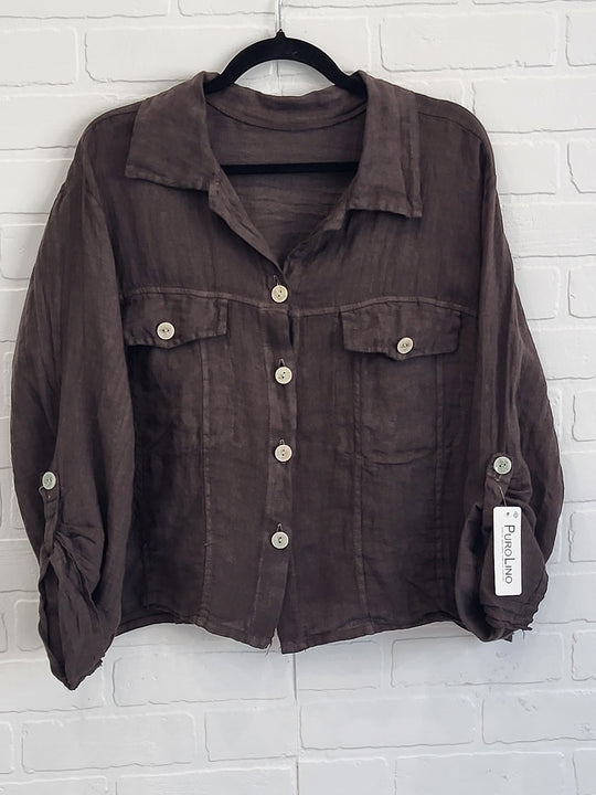 Linen Classic Denim Style Jacket