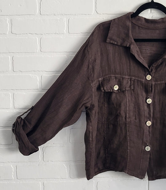 Linen Classic Denim Style Jacket
