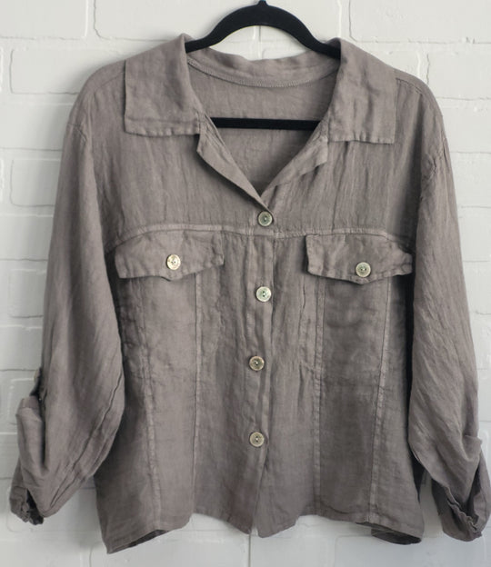 Linen Classic Denim Style Jacket
