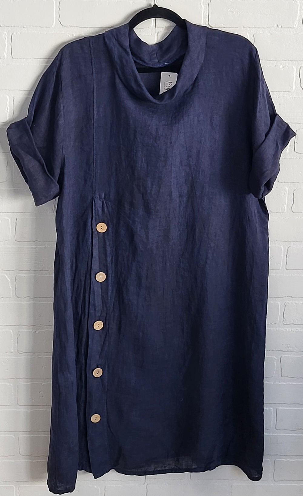 Audrey Button Linen Dress
