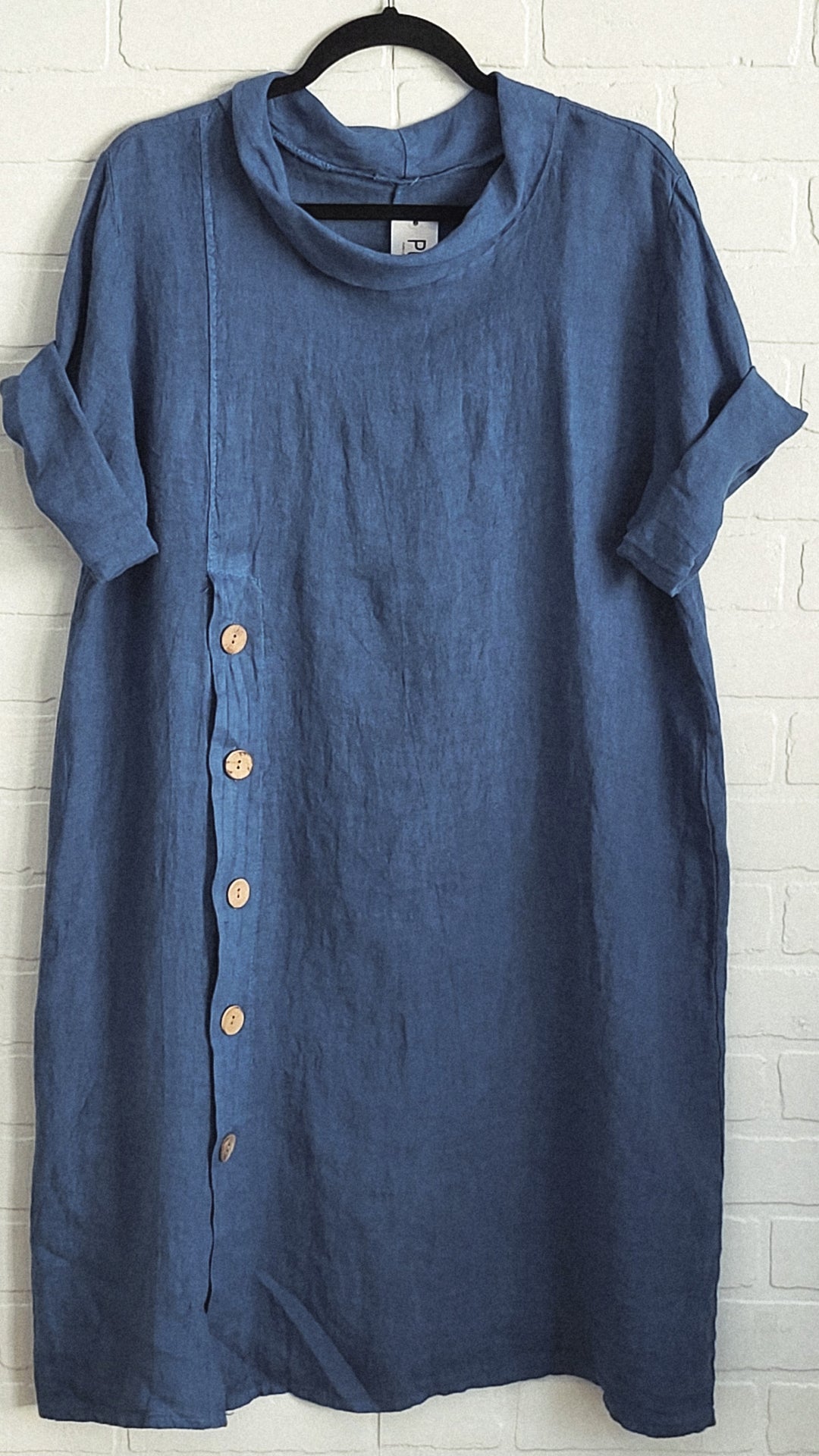 Audrey Button Linen Dress