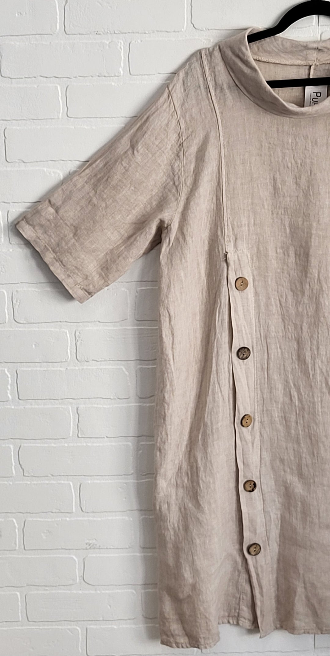 Audrey Button Linen Dress