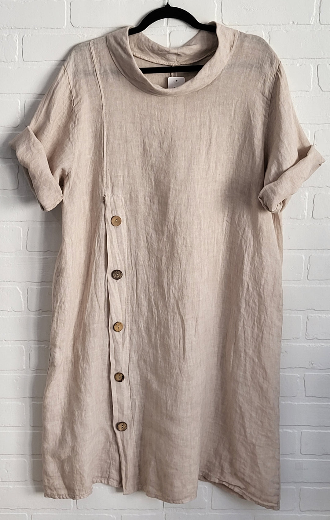Audrey Button Linen Dress