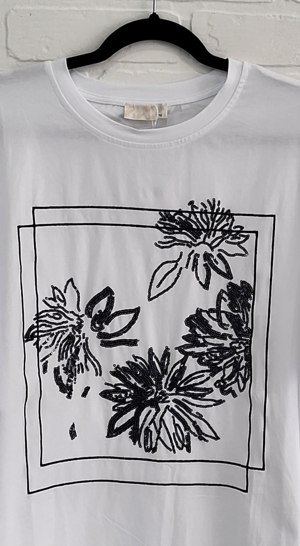 Luxe Sequin Floral Cotton Tee