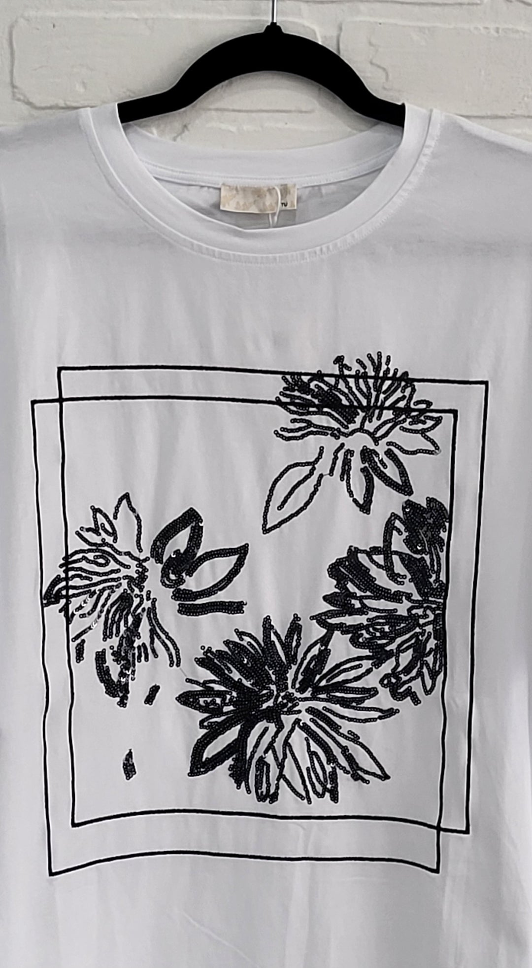 Luxe Sequin Floral Cotton Tee