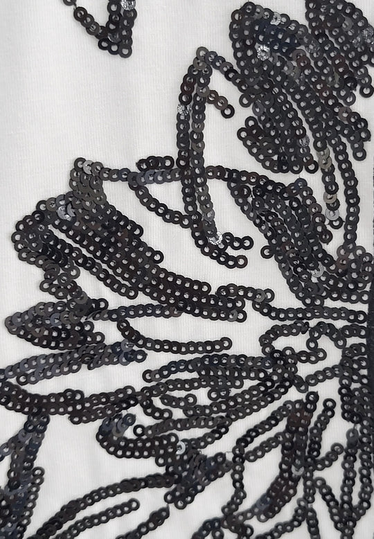 Luxe Sequin Floral Cotton Tee