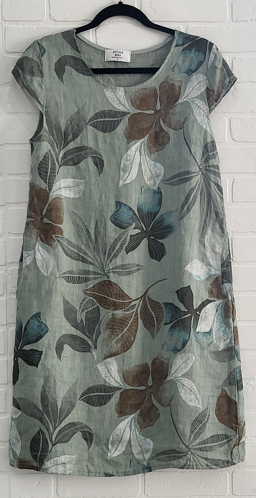 Bottega Botanical Breeze Linen Shift Dress