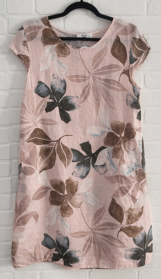 Bottega Botanical Breeze Linen Shift Dress