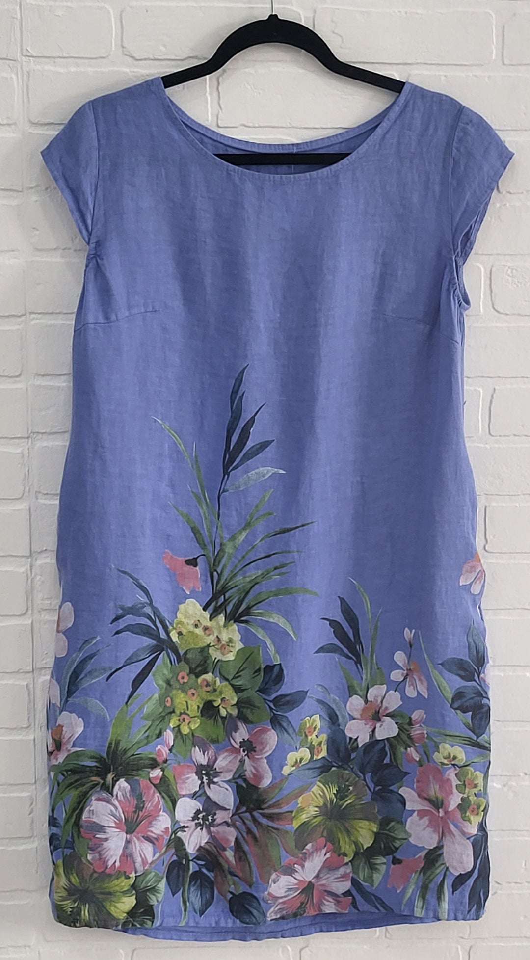 Bottega Garden Print Linen Dress