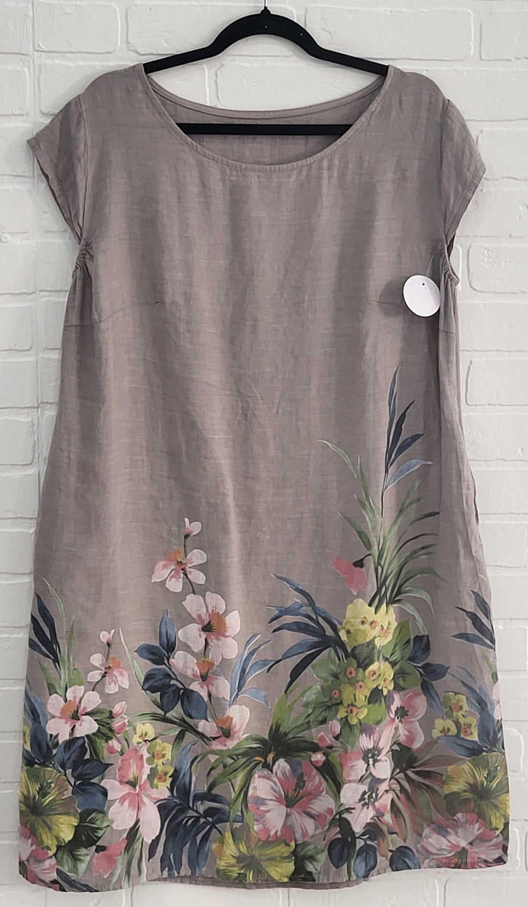 Bottega Garden Print Linen Dress