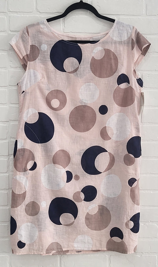 Bottega Dot Linen Shift Dress