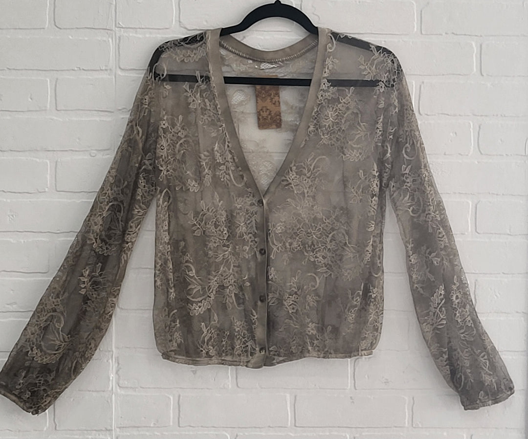 Lace Button -Up Top