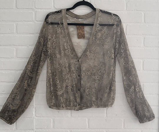 Lace Button -Up Top