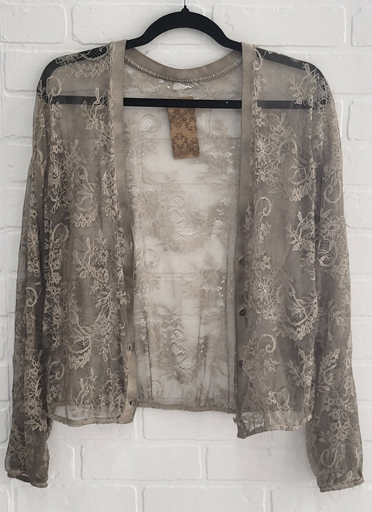 Lace Button -Up Top