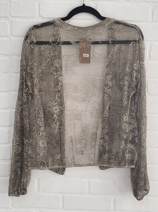 Lace Button -Up Top