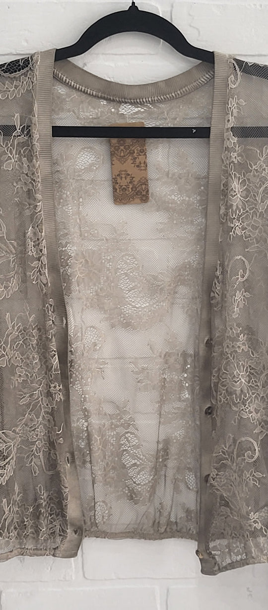 Lace Button -Up Top