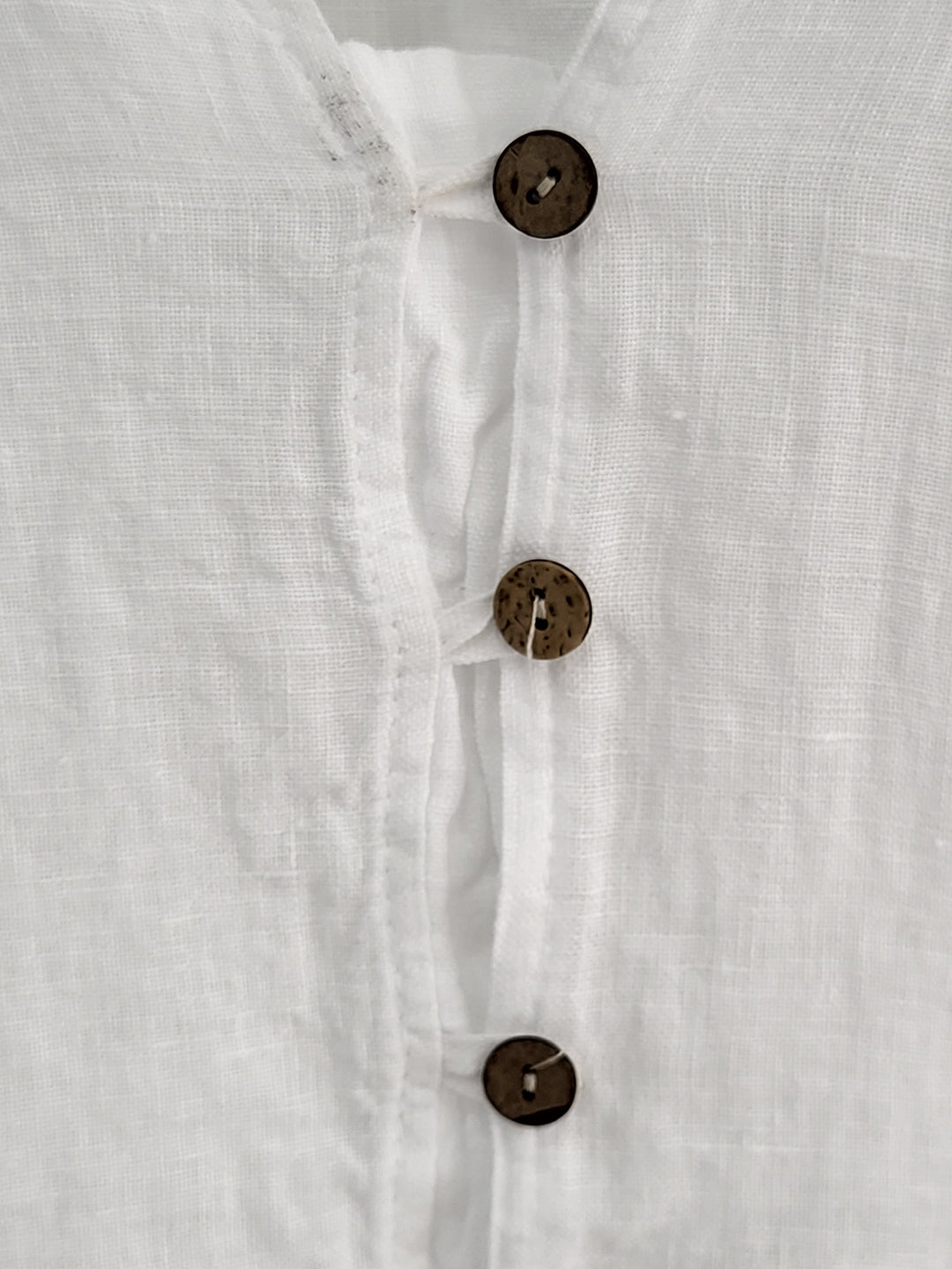 Santorini Linen Ruffle Blouse