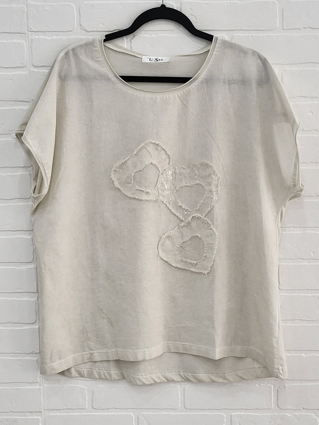 Vintage Wash Heart Detail Tee