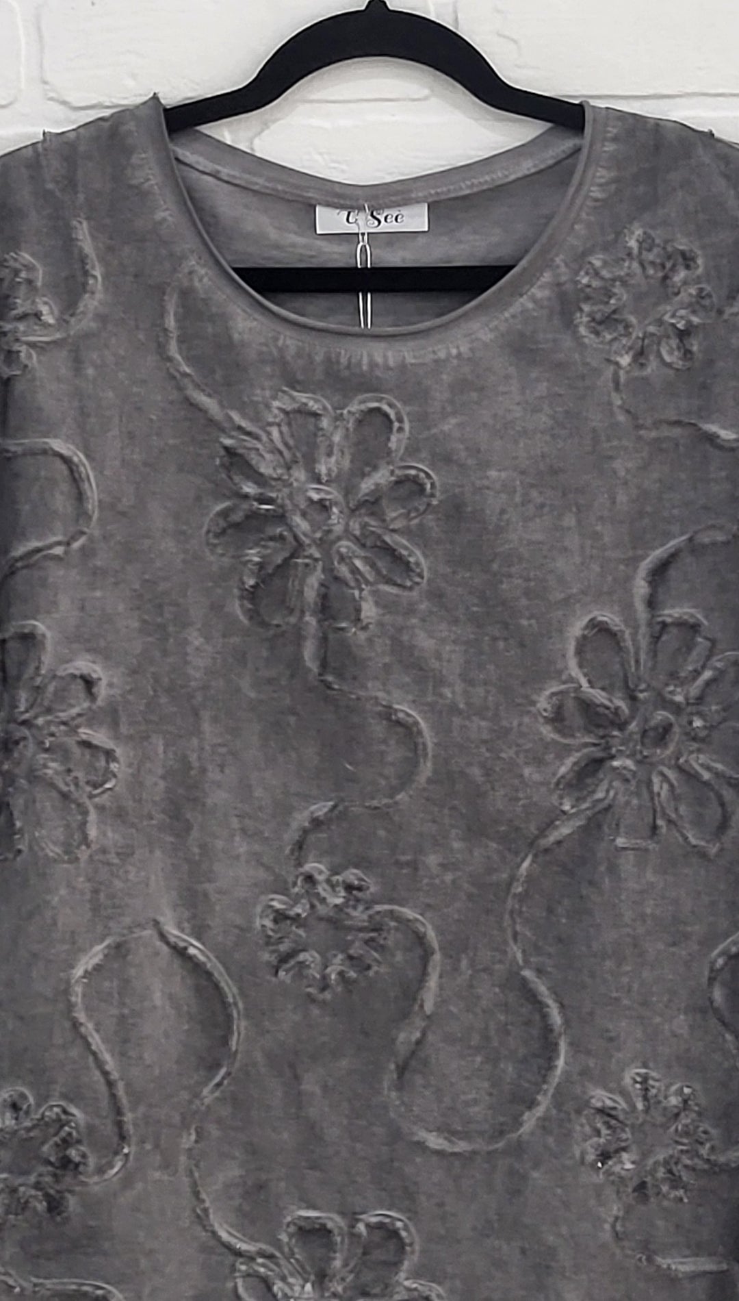 Vintage Bloom Stone-Washed Cotton Top