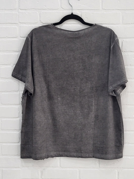 Vintage Bloom Stone-Washed Cotton Top