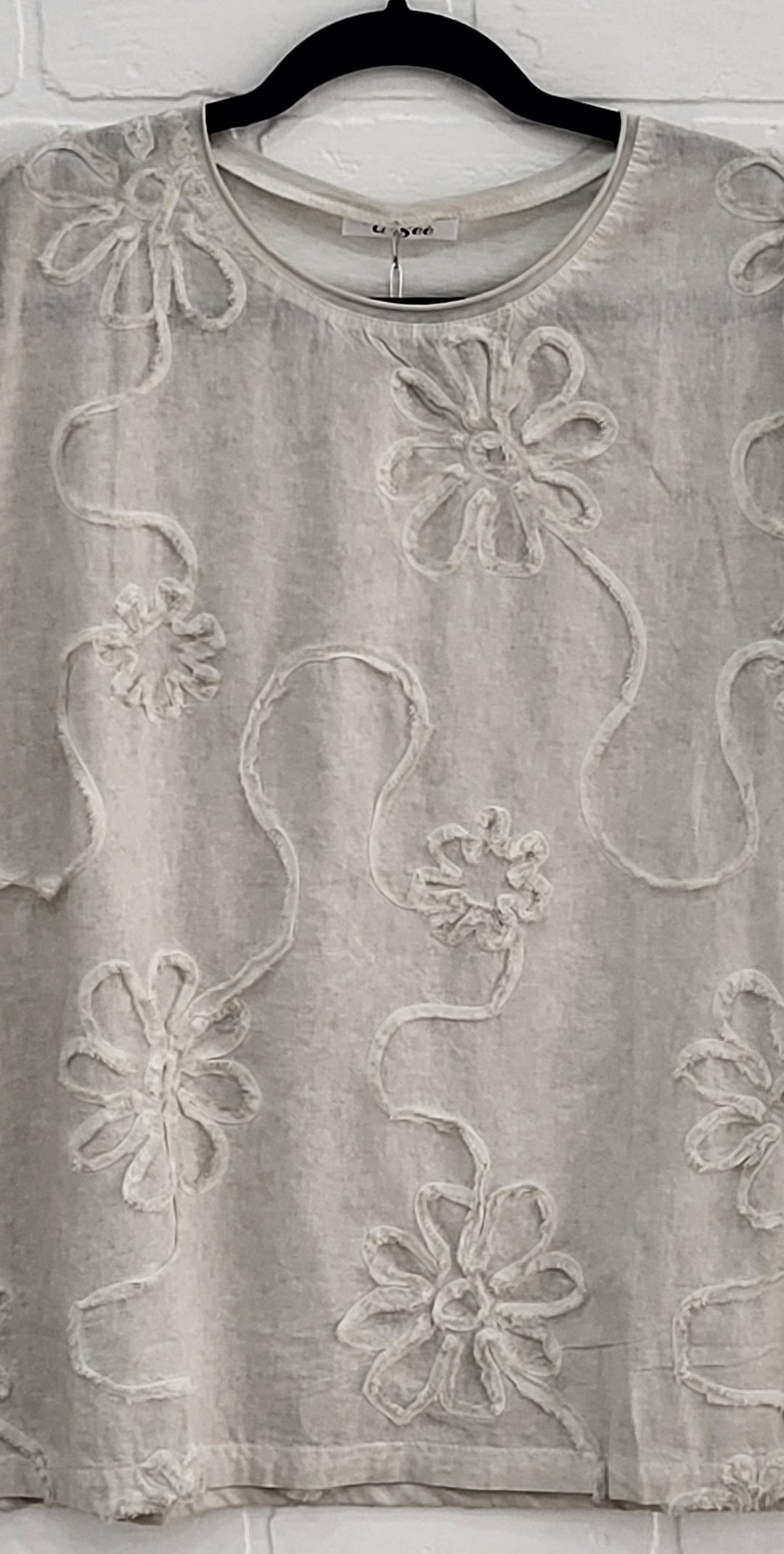 Vintage Bloom Stone-Washed Cotton Top