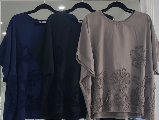 Lux Luna Floral Texture Top