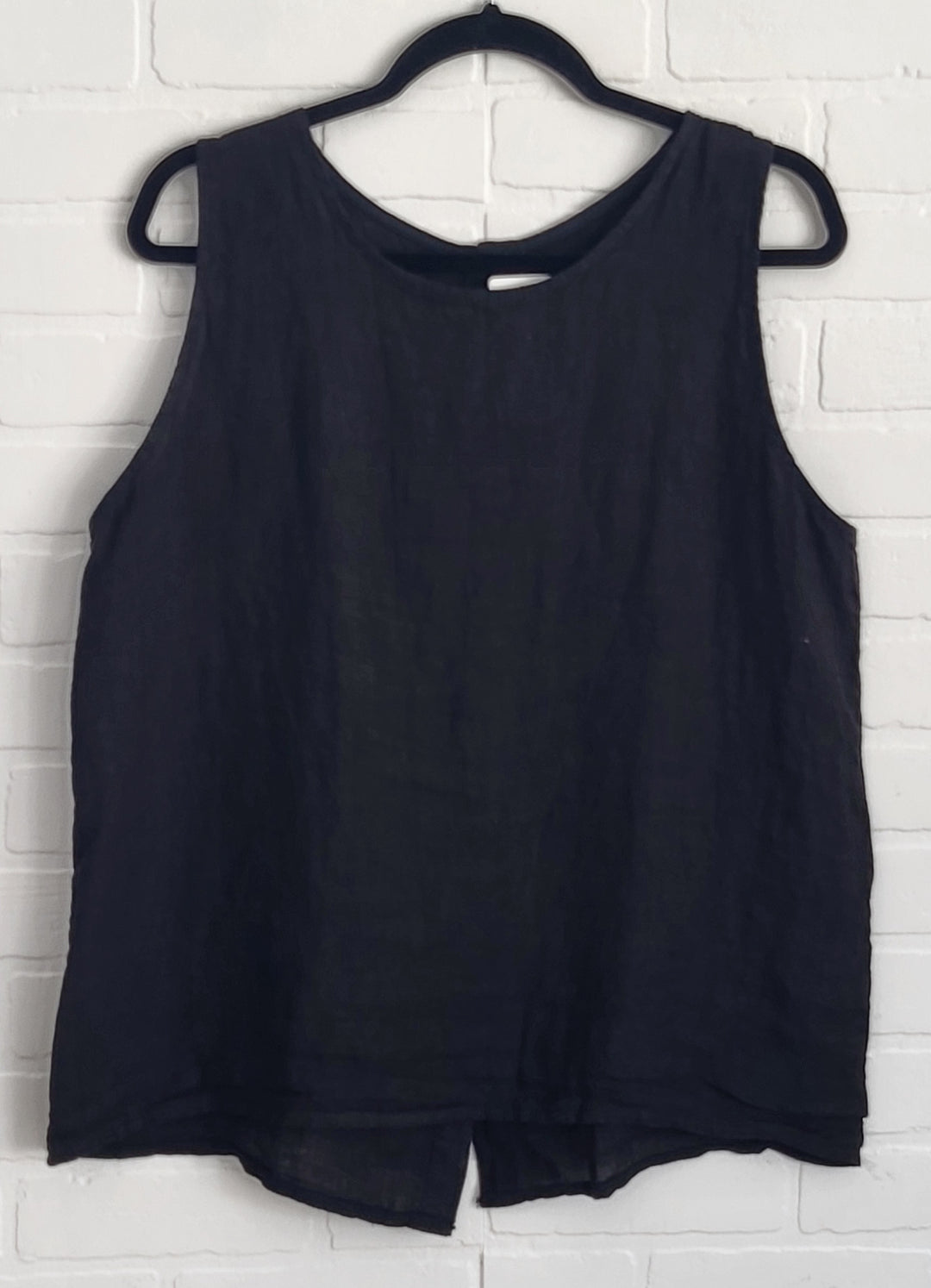 Sleeveless Button- back Linen Top