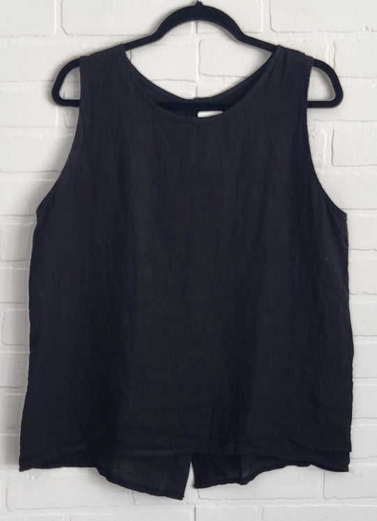 Sleeveless Button- back Linen Top